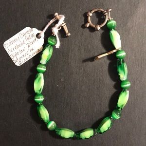 Handcrafted Green awareness bracelet